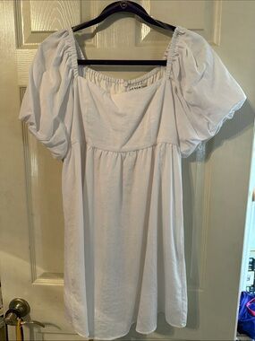 And Now This White Square Neck Dress  Size M
